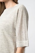 FABIANA FILIPPI Twofer Dress in White with Grey Knit