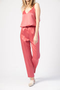 FORTE FORTE Envers Satin Crepe Elasticated Pants in Hibiscus