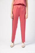 FORTE FORTE Envers Satin Crepe Elasticated Pants in Hibiscus