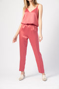 FORTE FORTE Envers Satin Crepe Elasticated Pants in Hibiscus