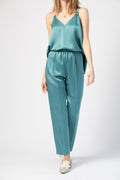 FORTE FORTE Envers Satin Crepe Pants in Topazio
