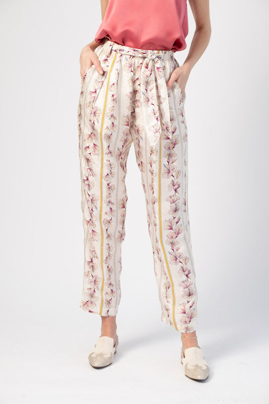 FORTE FORTE Guadaloupe Print Jacquard Pants in Cipria