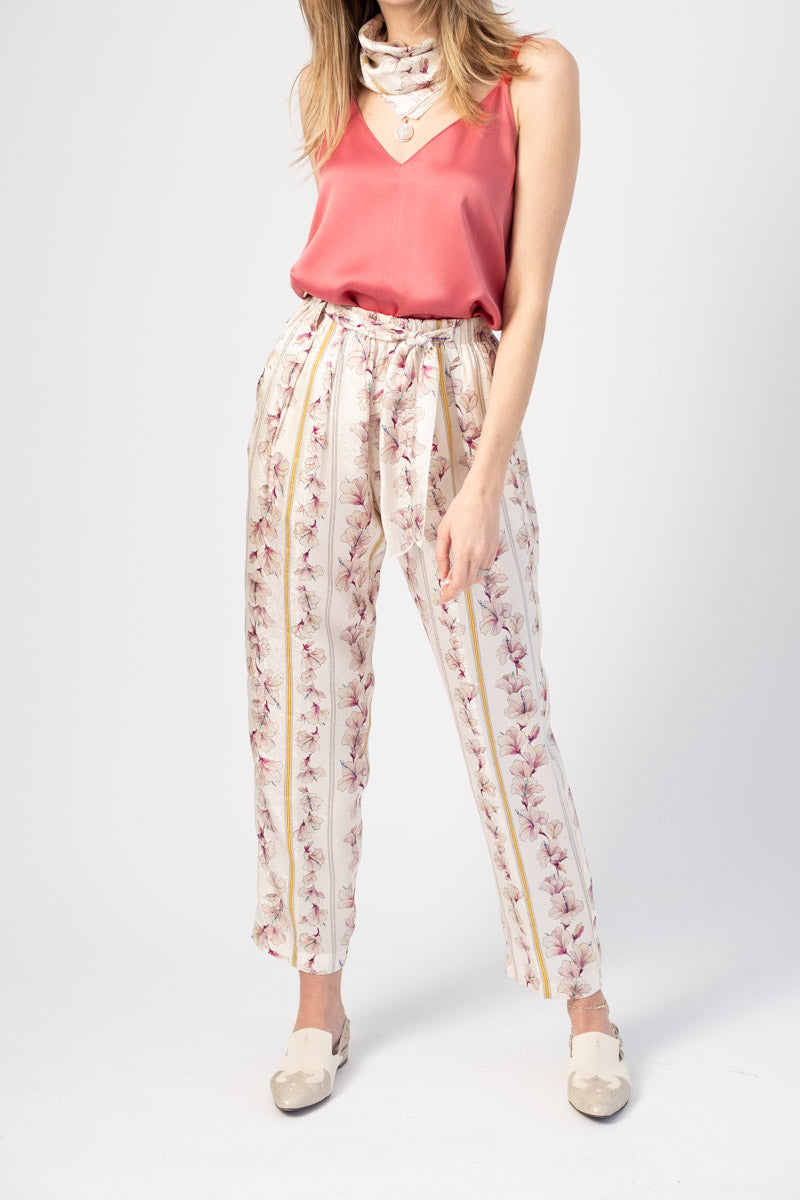 FORTE FORTE Guadaloupe Print Jacquard Pants in Cipria