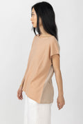 GENTRYPORTOFINO Knit Contrast Top in Rosa Roccia