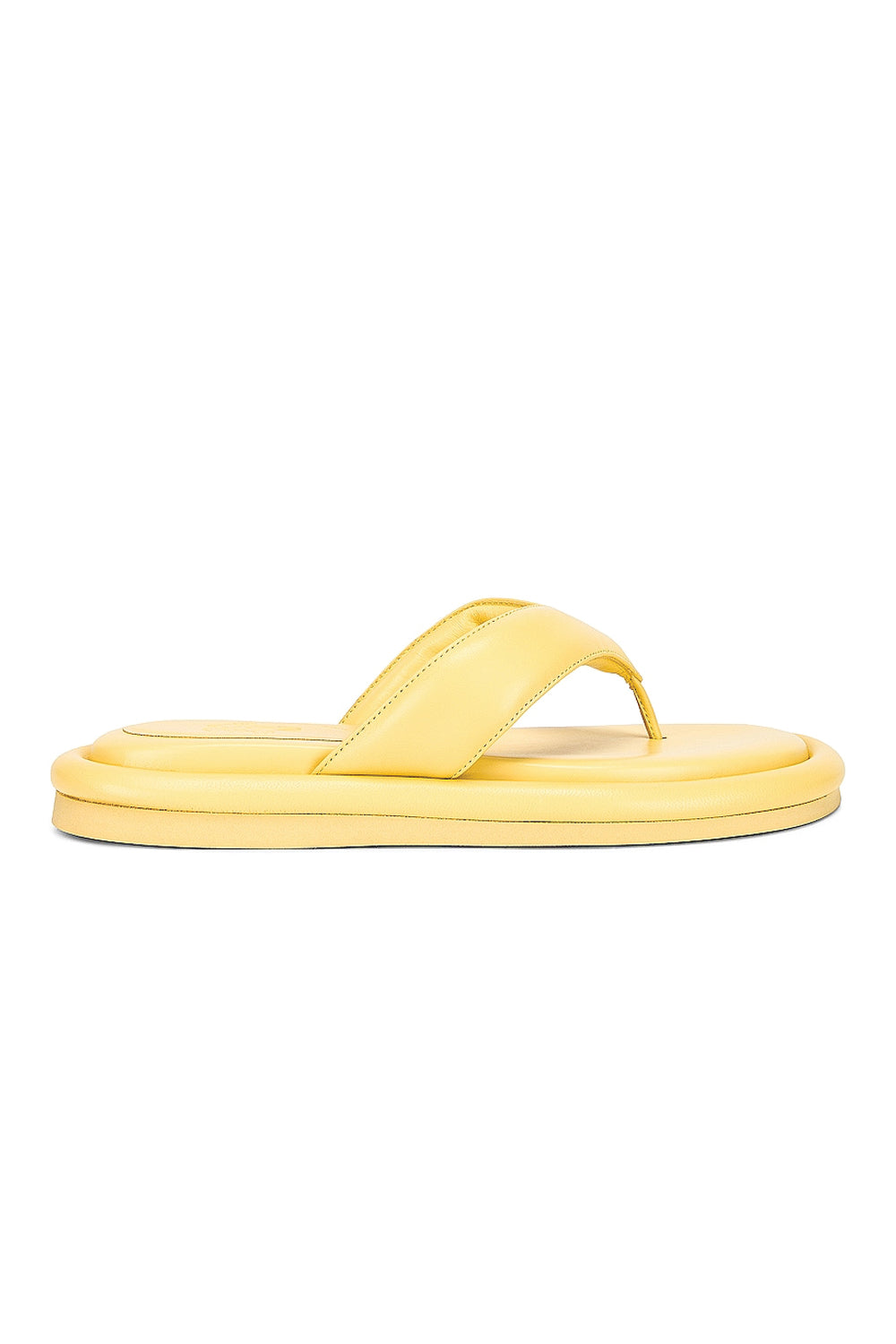 GIA BORGHINI Gia 5 Leather Thong Sandal in Butter Yellow