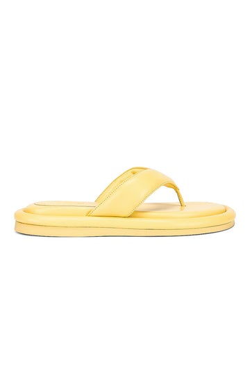GIA BORGHINI Gia 5 Leather Thong Sandal in Butter Yellow