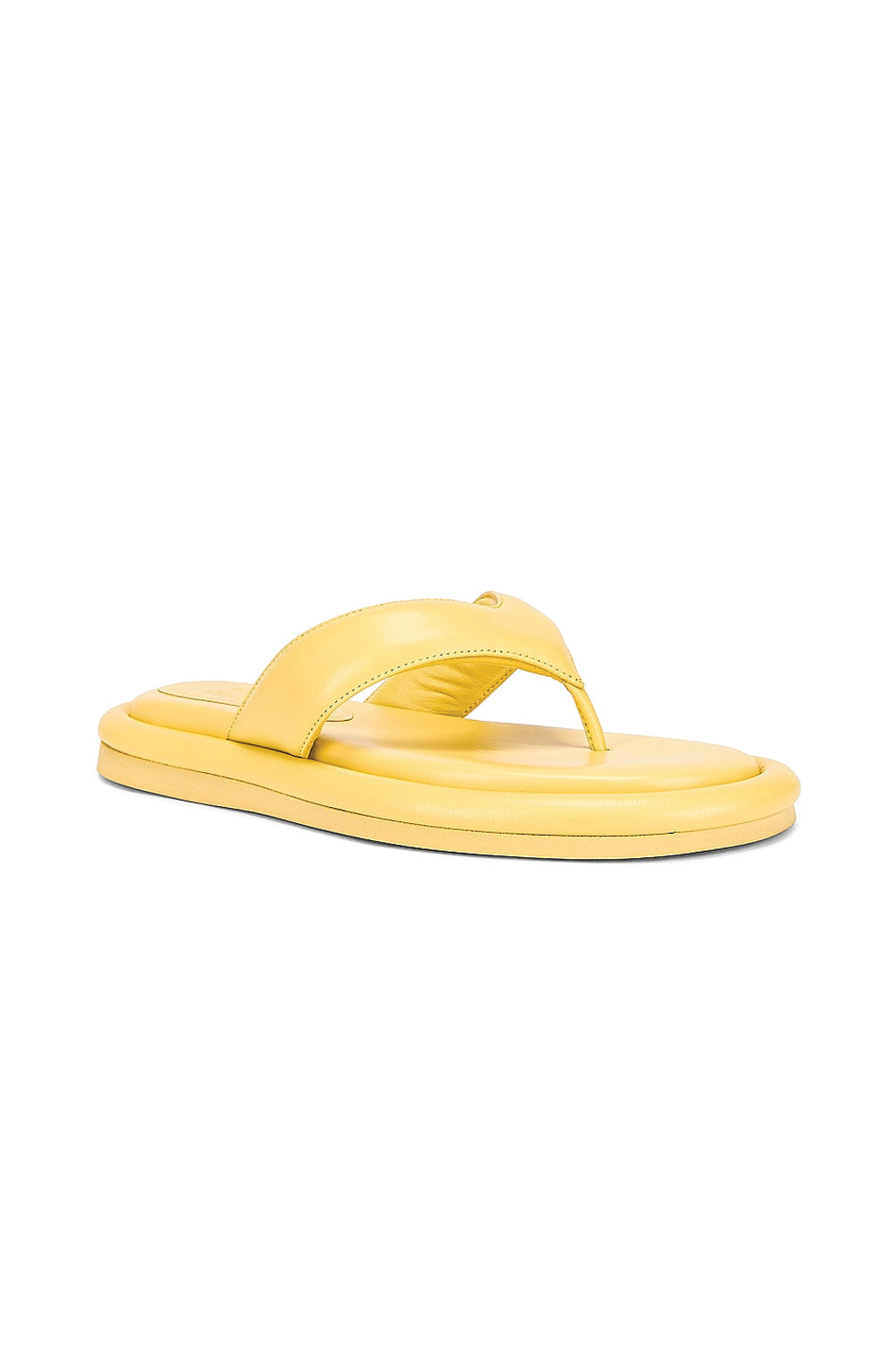 GIA BORGHINI Gia 5 Leather Thong Sandal in Butter Yellow