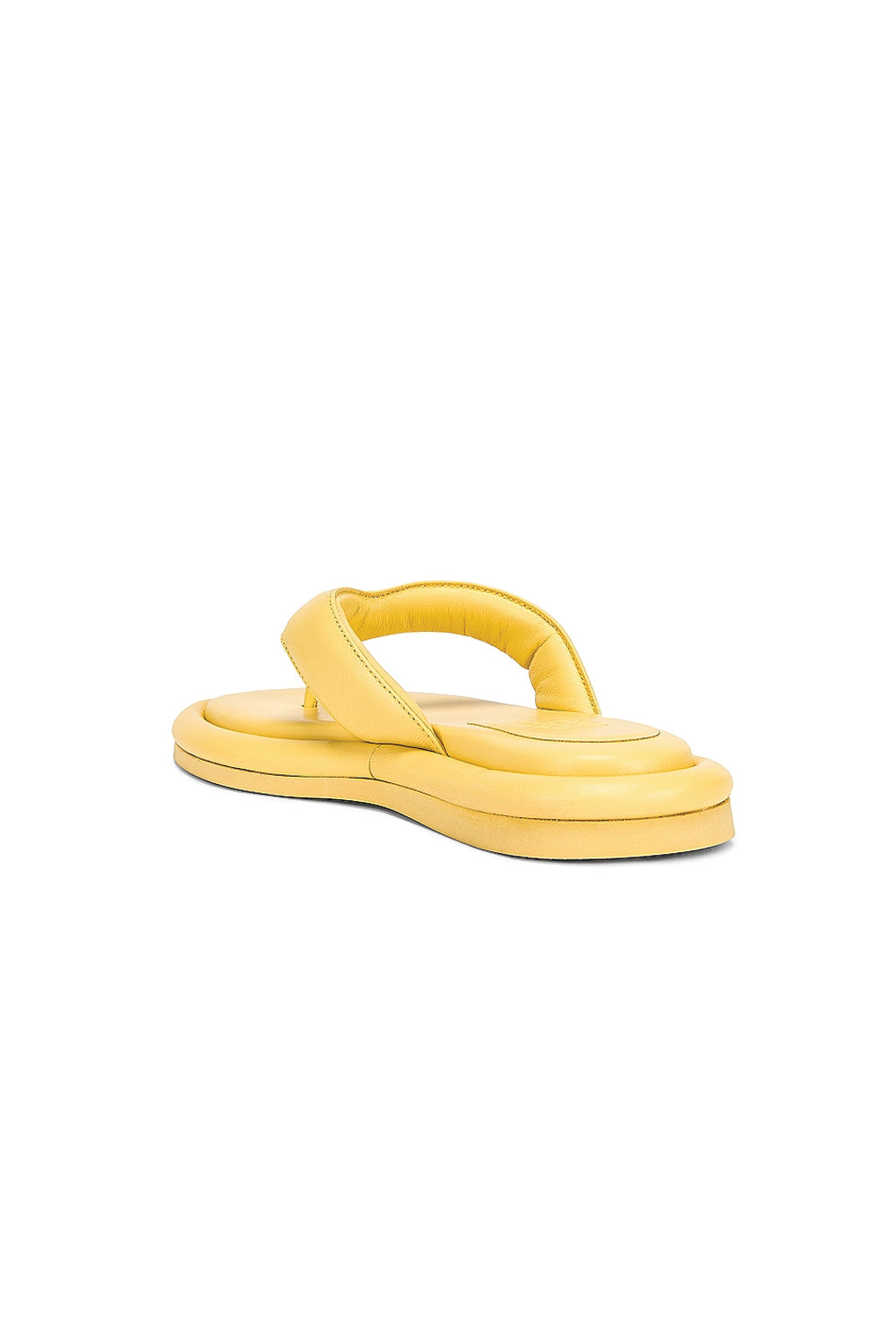 GIA BORGHINI Gia 5 Leather Thong Sandal in Butter Yellow