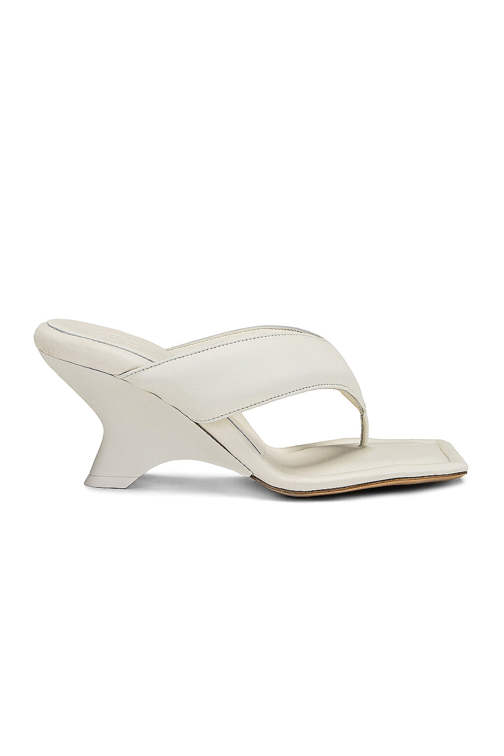 GIA BORGHINI Gia 6 Leather Thong Sandal in Ivory