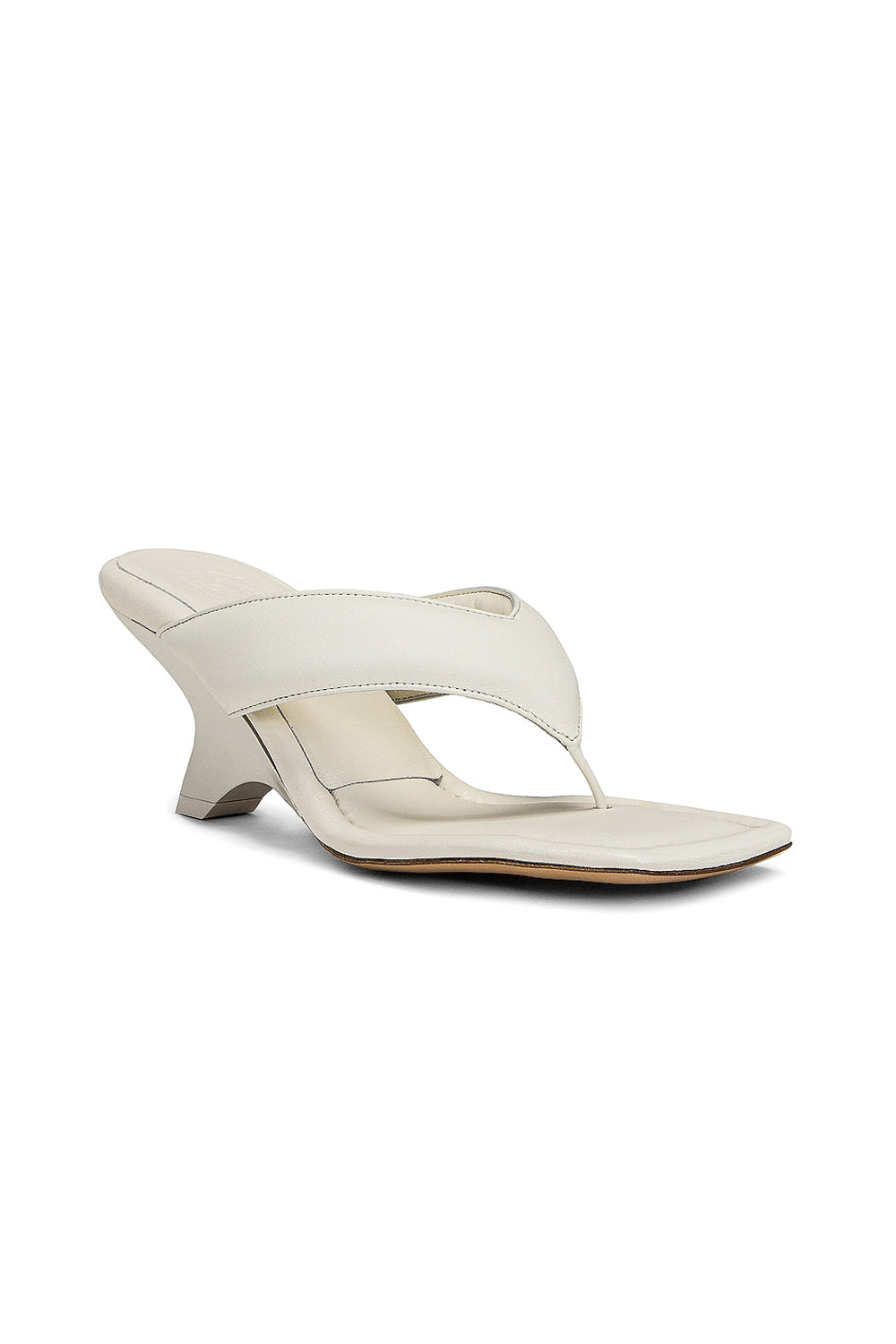 GIA BORGHINI Gia 6 Leather Thong Sandal in Ivory