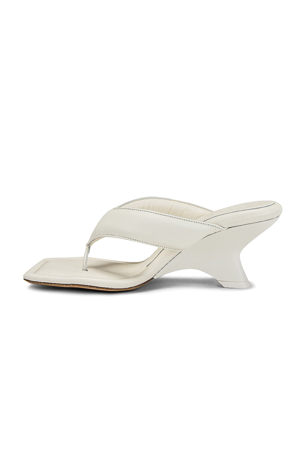 GIA BORGHINI Gia 6 Leather Thong Sandal in Ivory