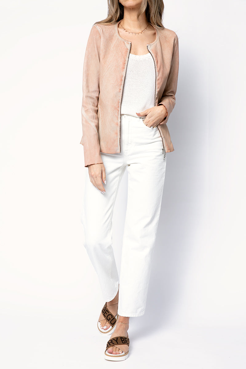 GIORGIO BRATO Leather Jacket in Poetic Rose