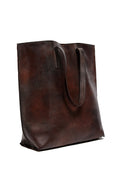 GIORGIO BRATO Leather Tote Bag in Moro Rust
