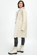 GIORGIO BRATO Reversible Shearling Coat in Ivory