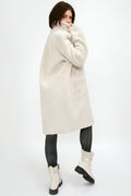 GIORGIO BRATO Reversible Shearling Coat in Ivory