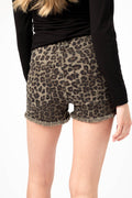 GOOD AMERICAN Cut Off Short in Sage Leopard