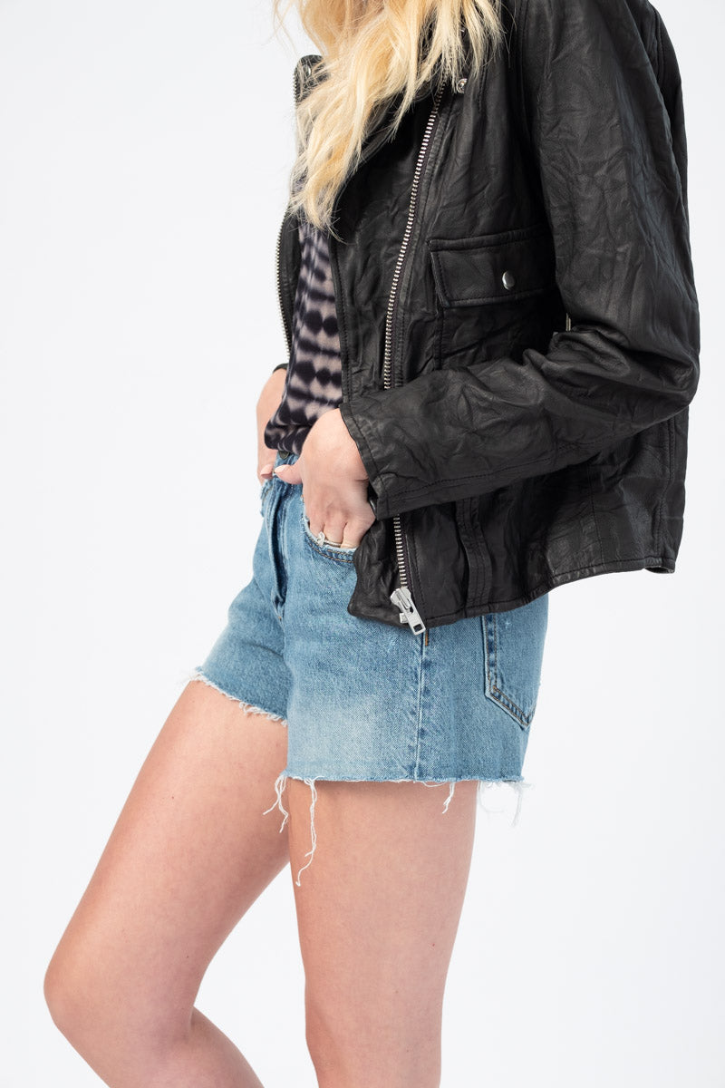 GRLFRND Helena High Rise Cut Off Shorts in Slow Burn