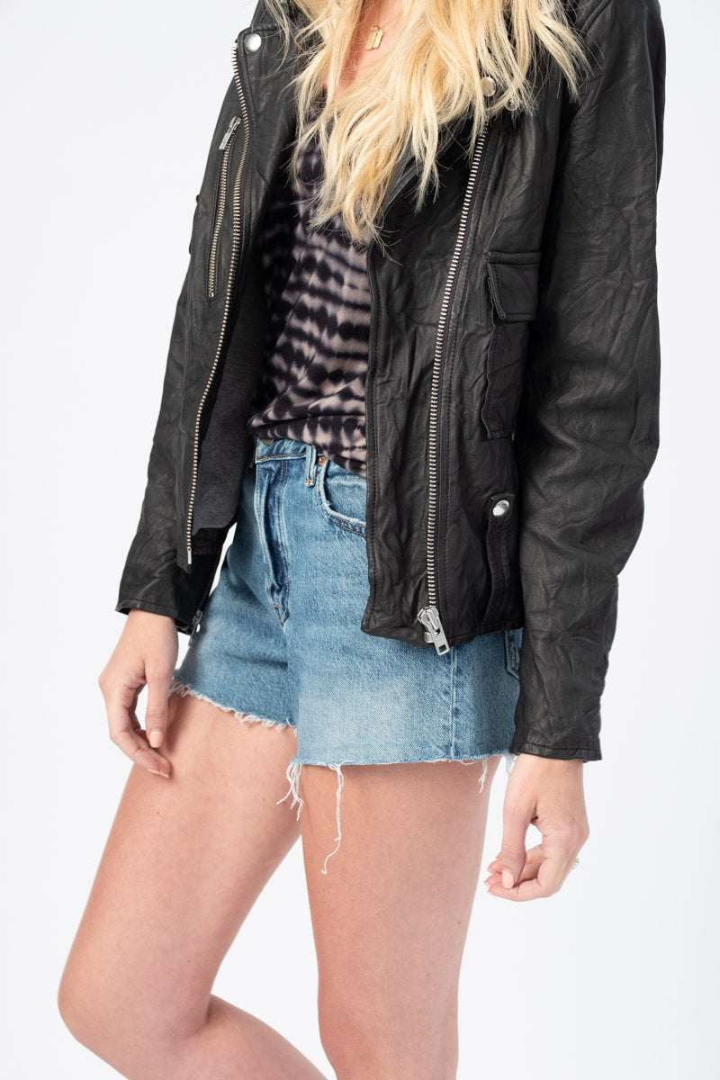 GRLFRND Helena High Rise Cut Off Shorts in Slow Burn