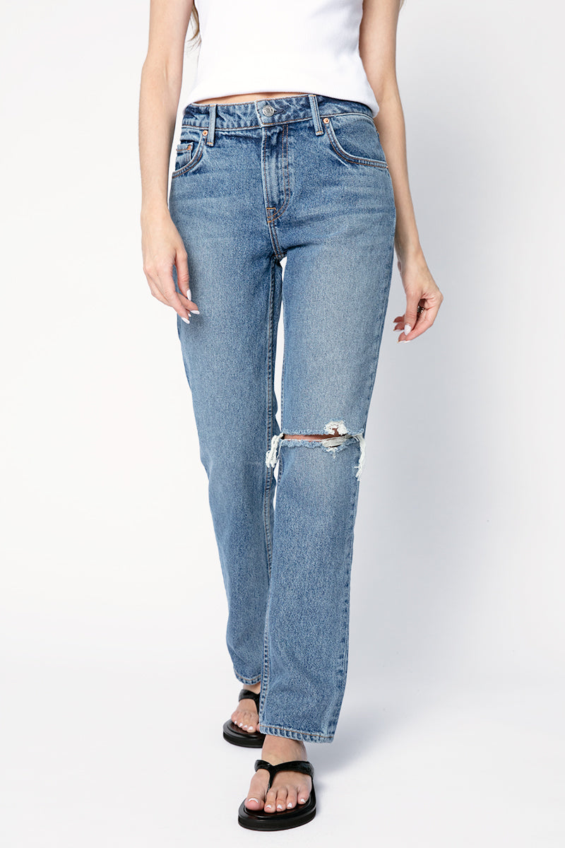 GRLFRND Kate Slim Crop Jean Hidden Hills Blue Boutique