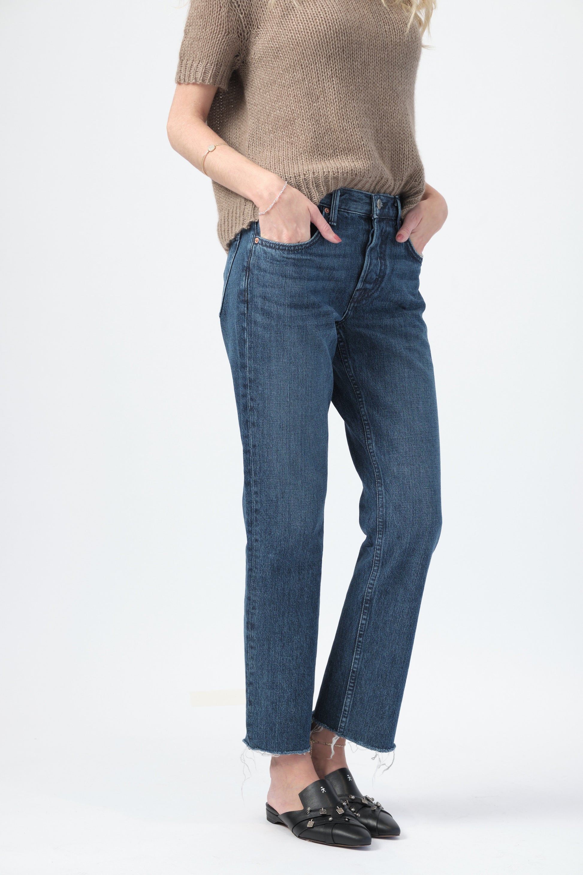 GRLFRND Tatum Cropped Straight Leg Jean in Always Now