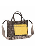 HENRY BEGUELIN Amica Omino Trapunta Bovine Leather Bag in Moro and Curry
