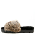HENRY BEGUELIN Leather Slide with Fur in Renna