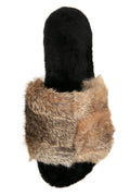 HENRY BEGUELIN Leather Slide with Fur in Renna