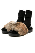 HENRY BEGUELIN Leather Slide with Fur in Renna