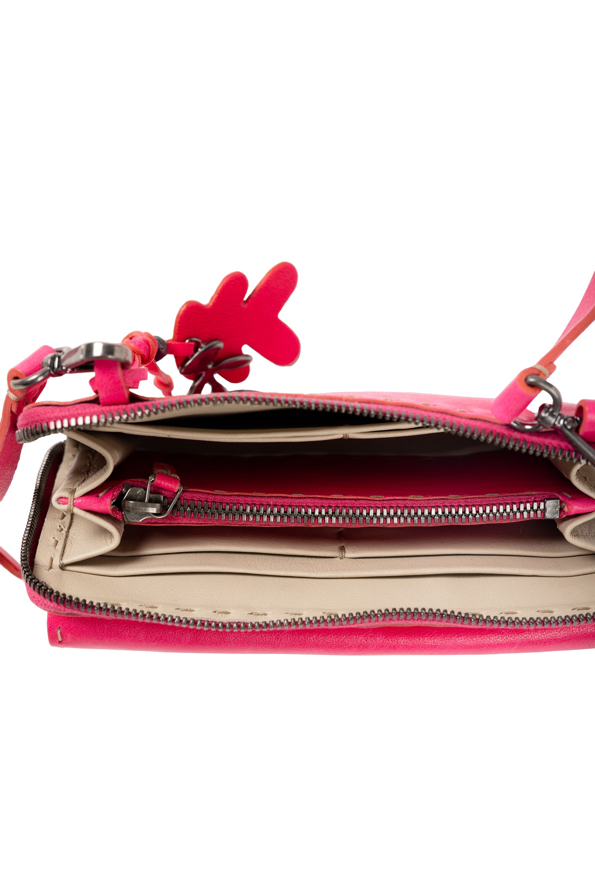 HENRY BEGUELIN Ocean Pocket Leather Clutch in Old Iron Fuxia