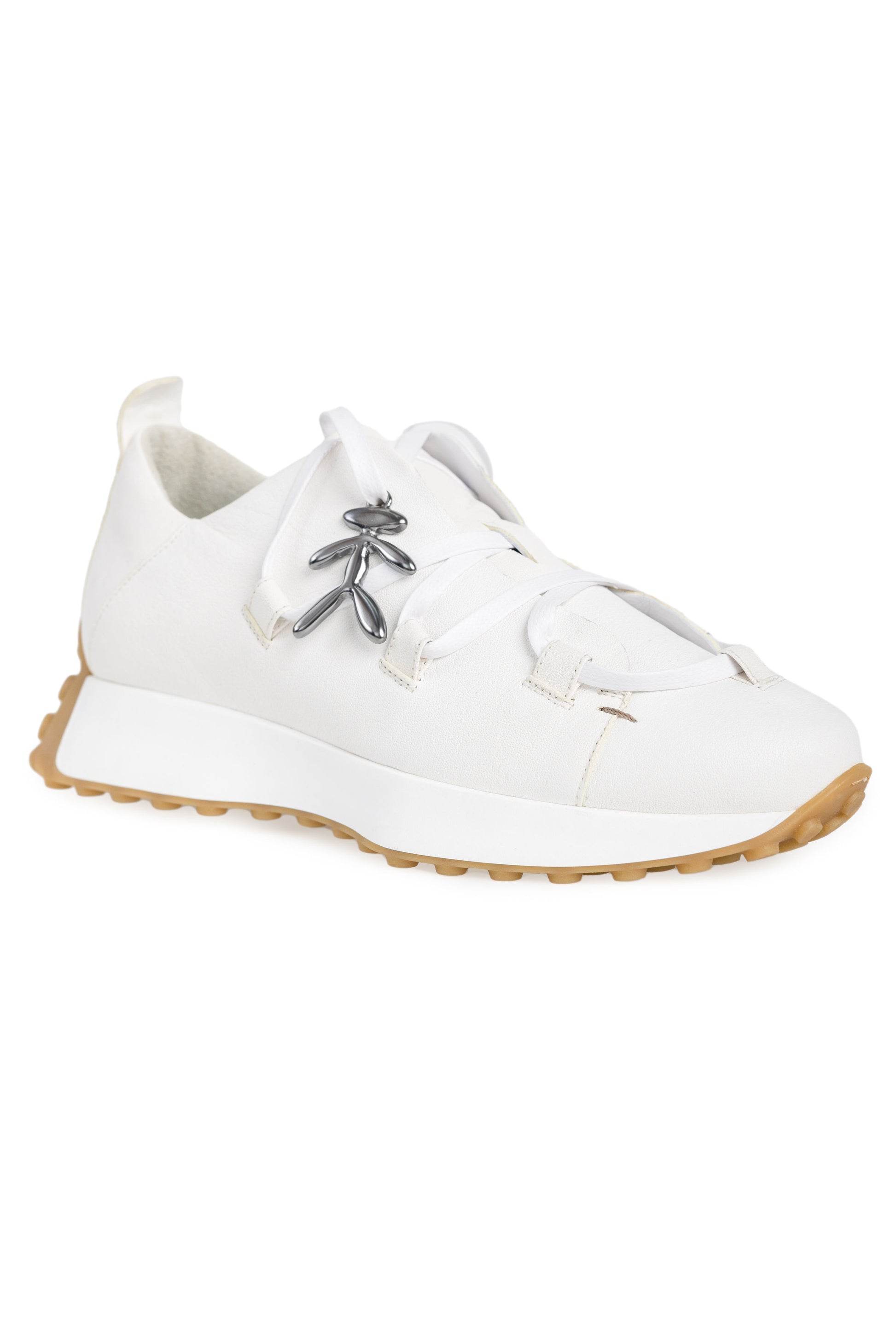 HENRY BEGUELIN Old Iron Leather Sneaker in Bianco