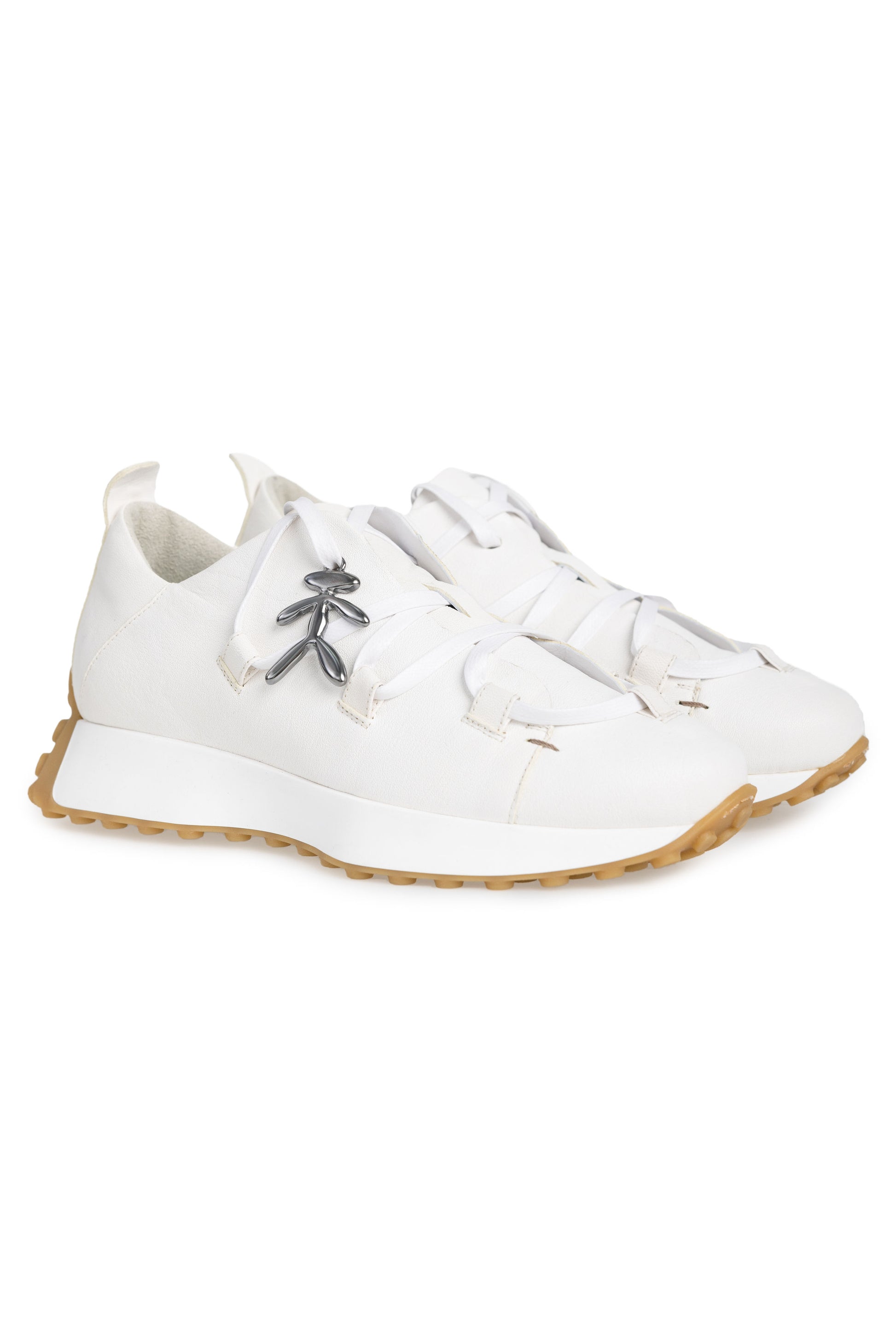 HENRY BEGUELIN Old Iron Leather Sneaker in Bianco