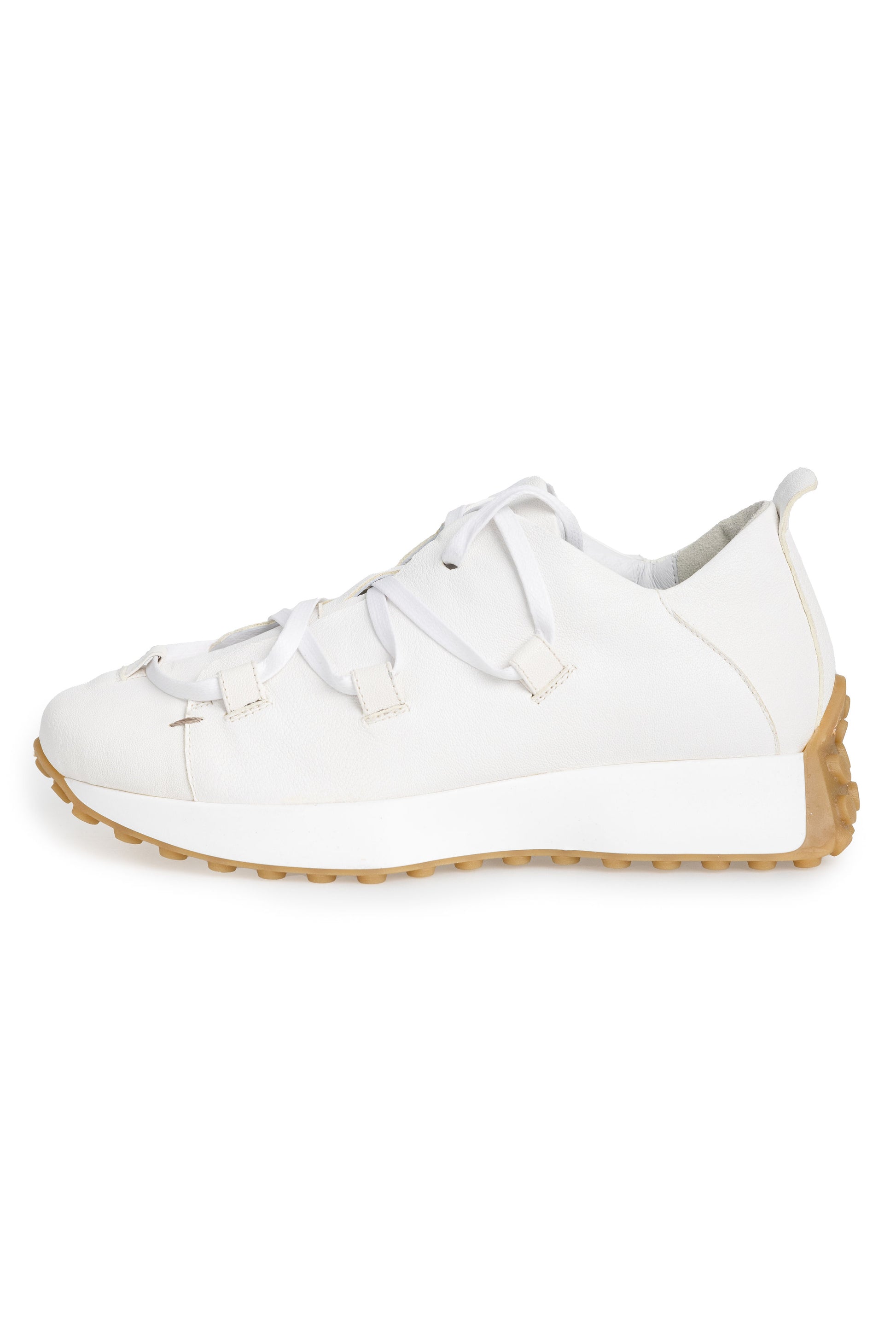 HENRY BEGUELIN Old Iron Leather Sneaker in Bianco