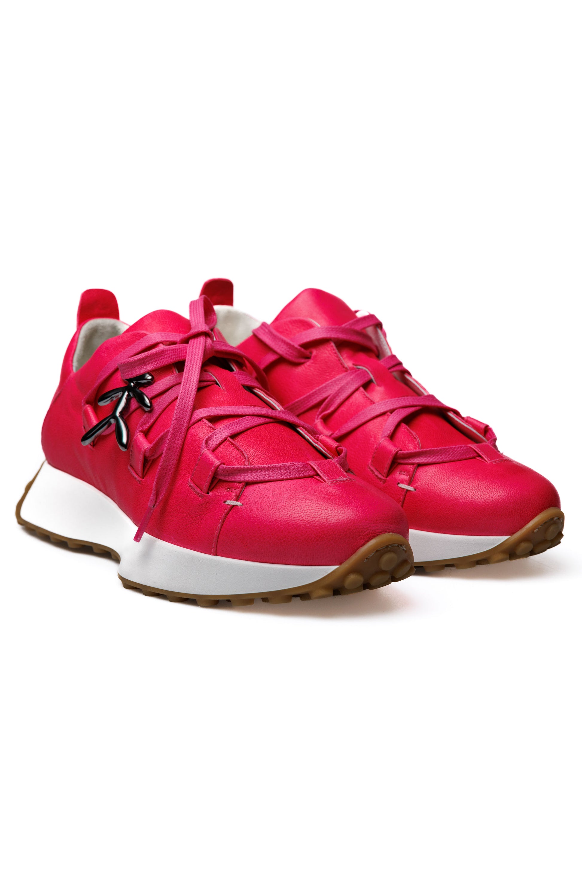 HENRY BEGUELIN Old Iron Leather Sneaker in Fuxia