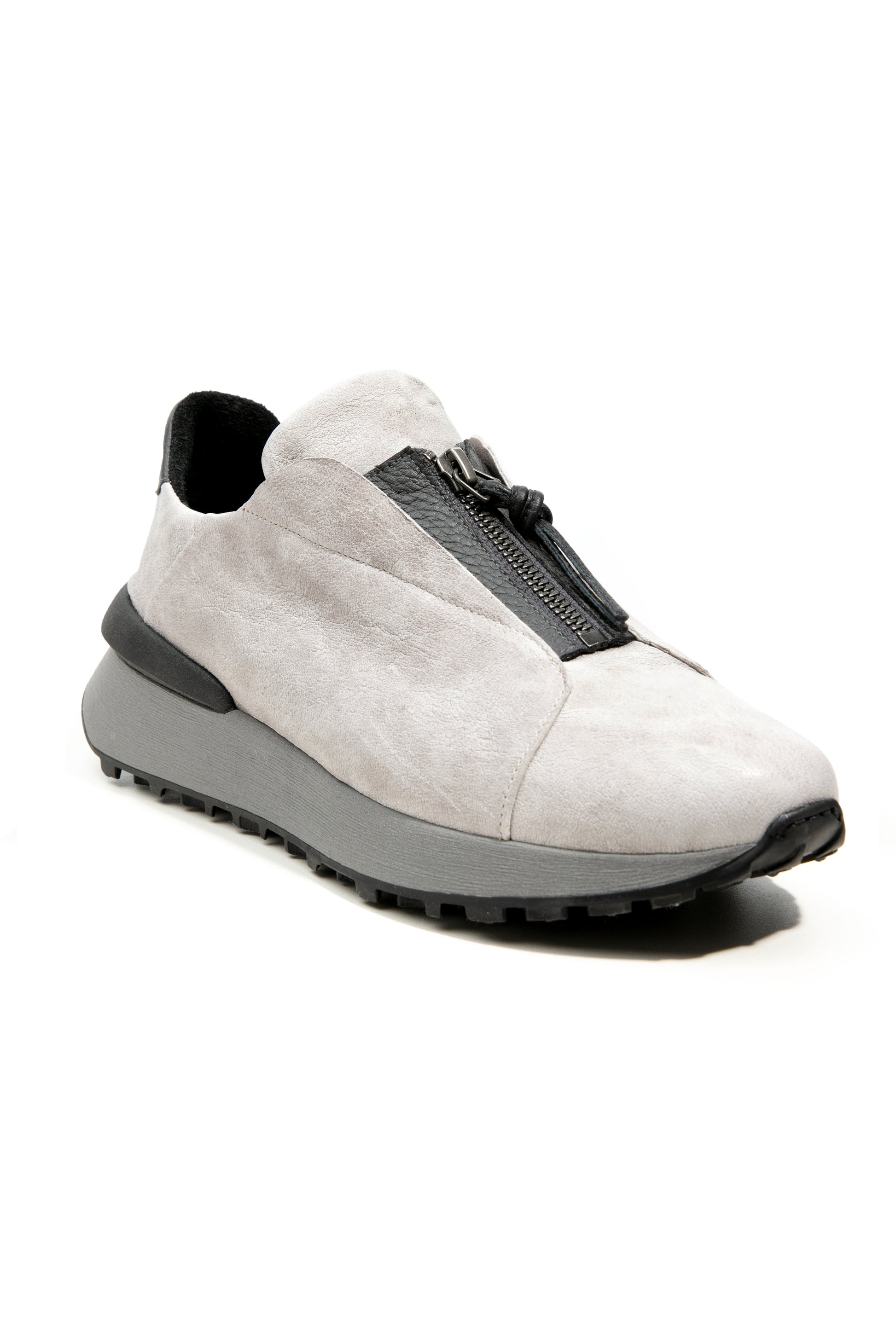 HENRY BEGUELIN Zip Vegetal Wash Leather Sneaker in Brina