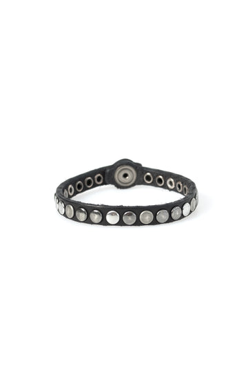 HTC LOS ANGELES Leather One Line Studded Bracelet in Black