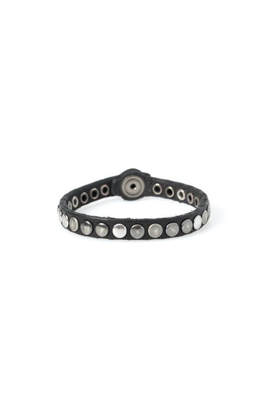 HTC LOS ANGELES Leather One Line Studded Bracelet in Black