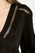 IRO Bahri Lace Inset Top in Black