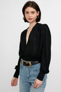 IRO Barba V-Neck Blouse in Black