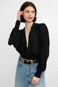 IRO Barba V-Neck Blouse in Black