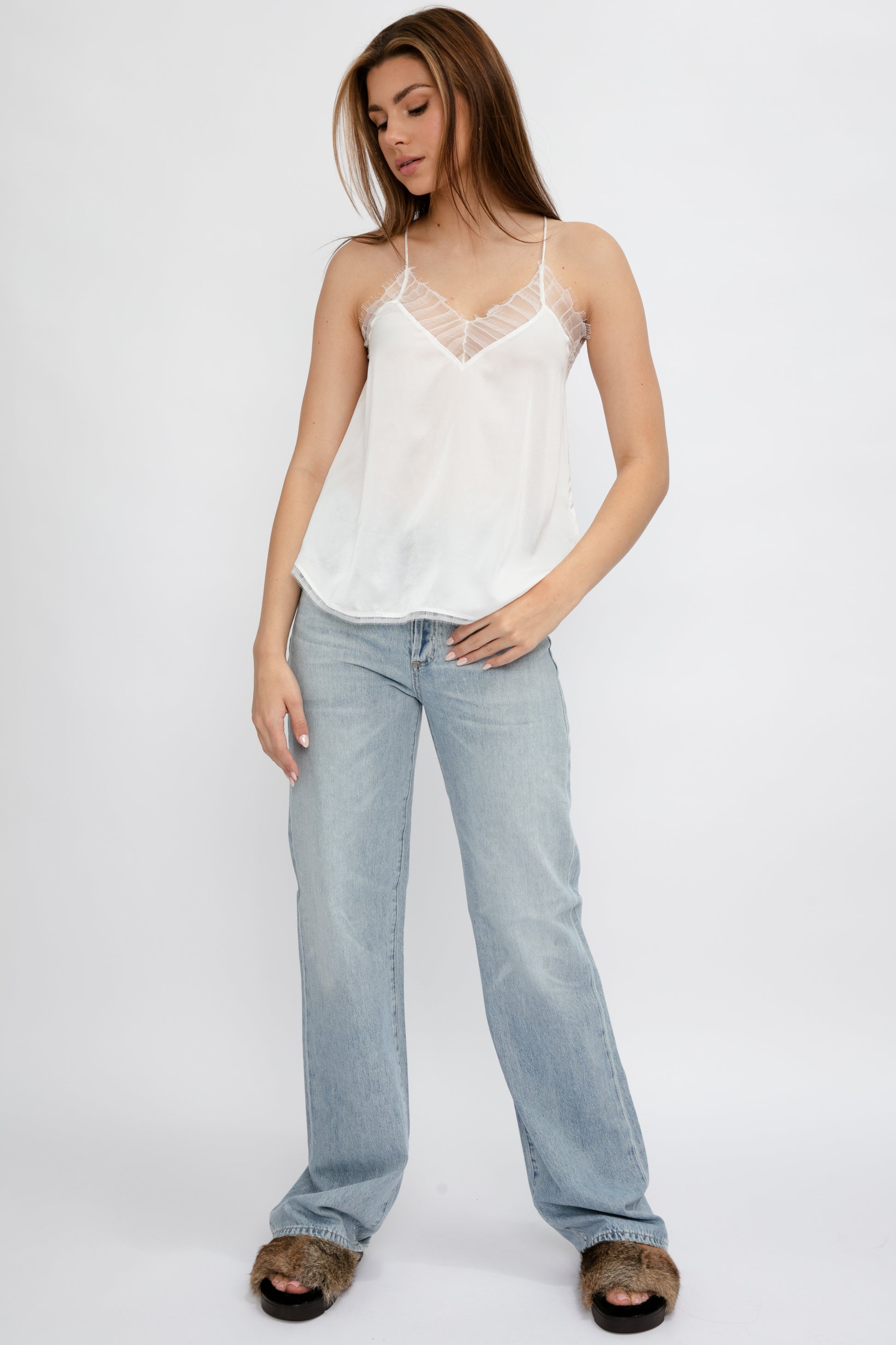 IRO Berwyn Silk Camisole in Ecru