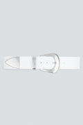 IRO Copp Leather Belt in White and Silver