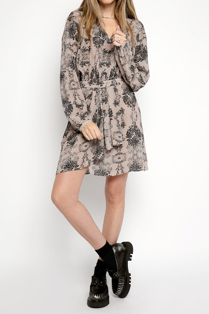 IRO Gul Dress in Old Pink and Grey