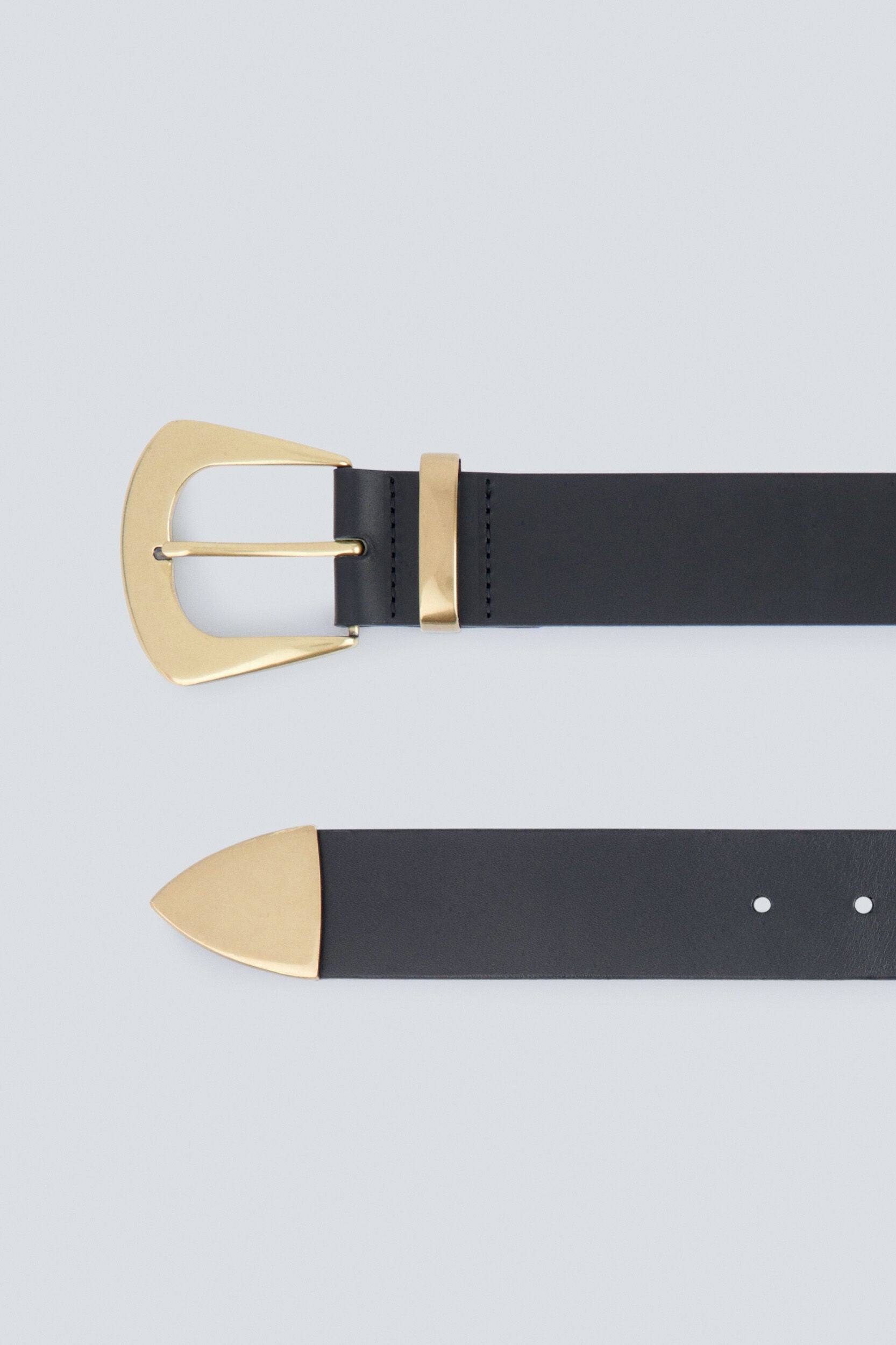 IRO Copp Leather Belt in Black and Gold