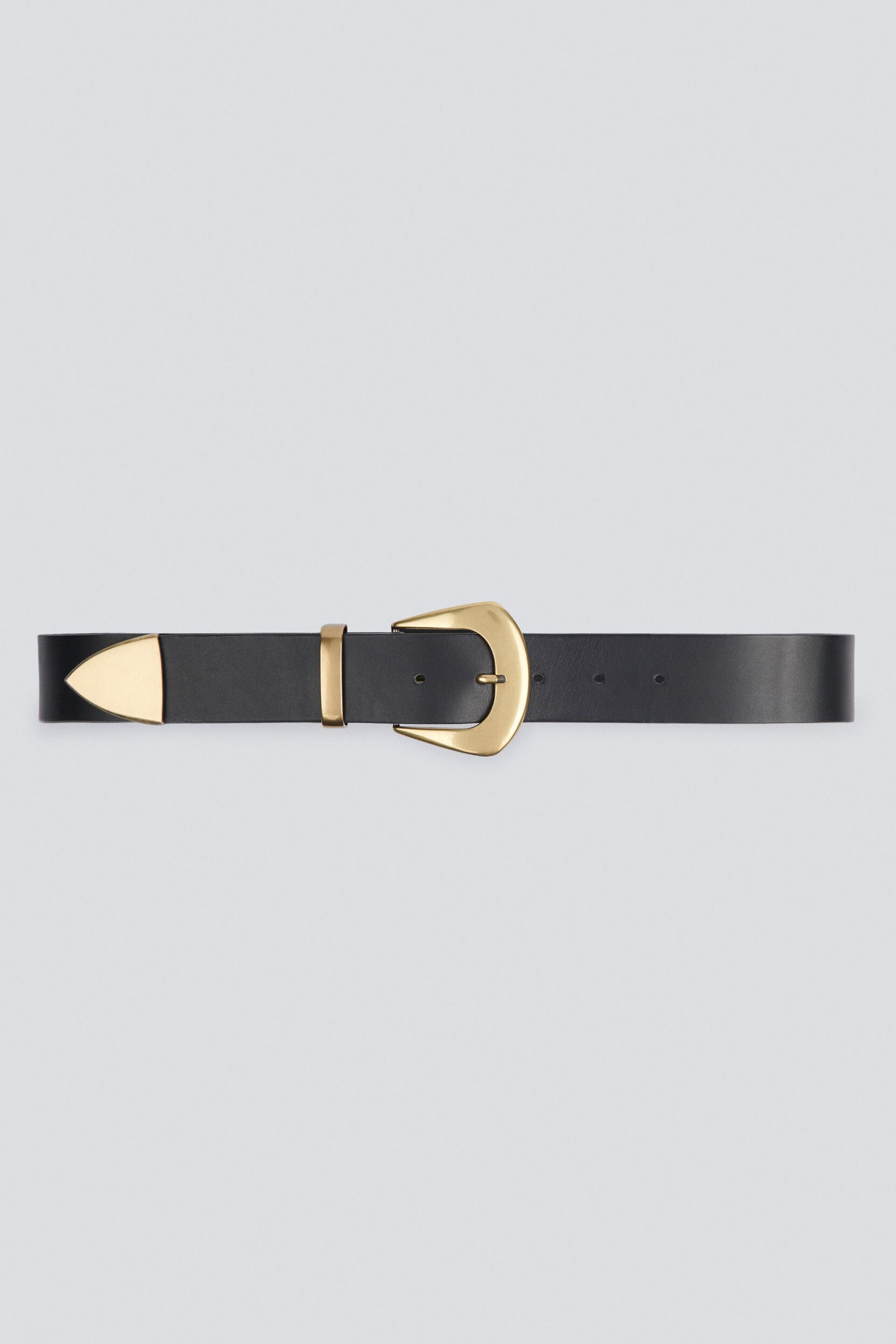 IRO Copp Leather Belt in Black and Gold