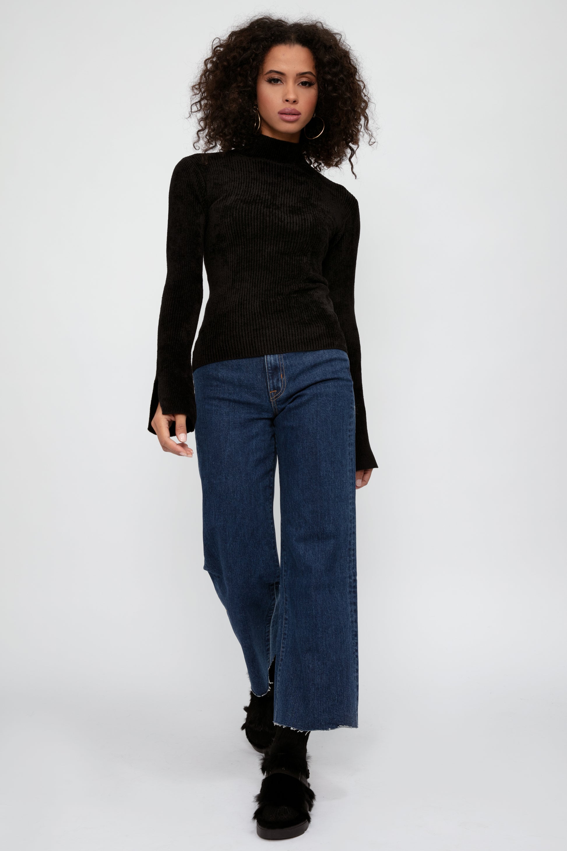 IRO Maissa Mock Neck Top in Black