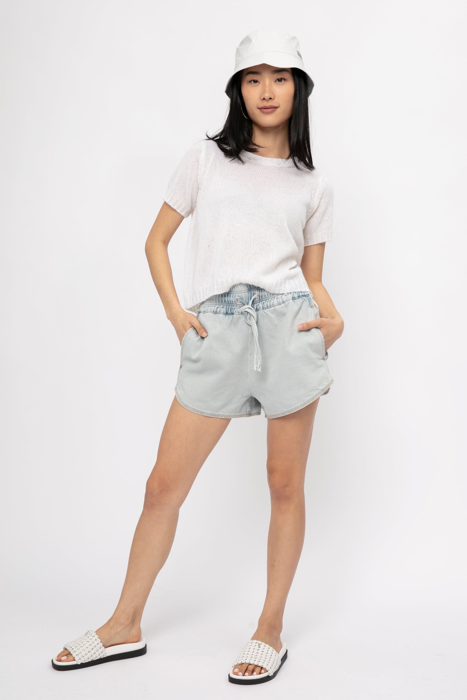 IRO Ouaga Drawstring Short in Bleached Blue