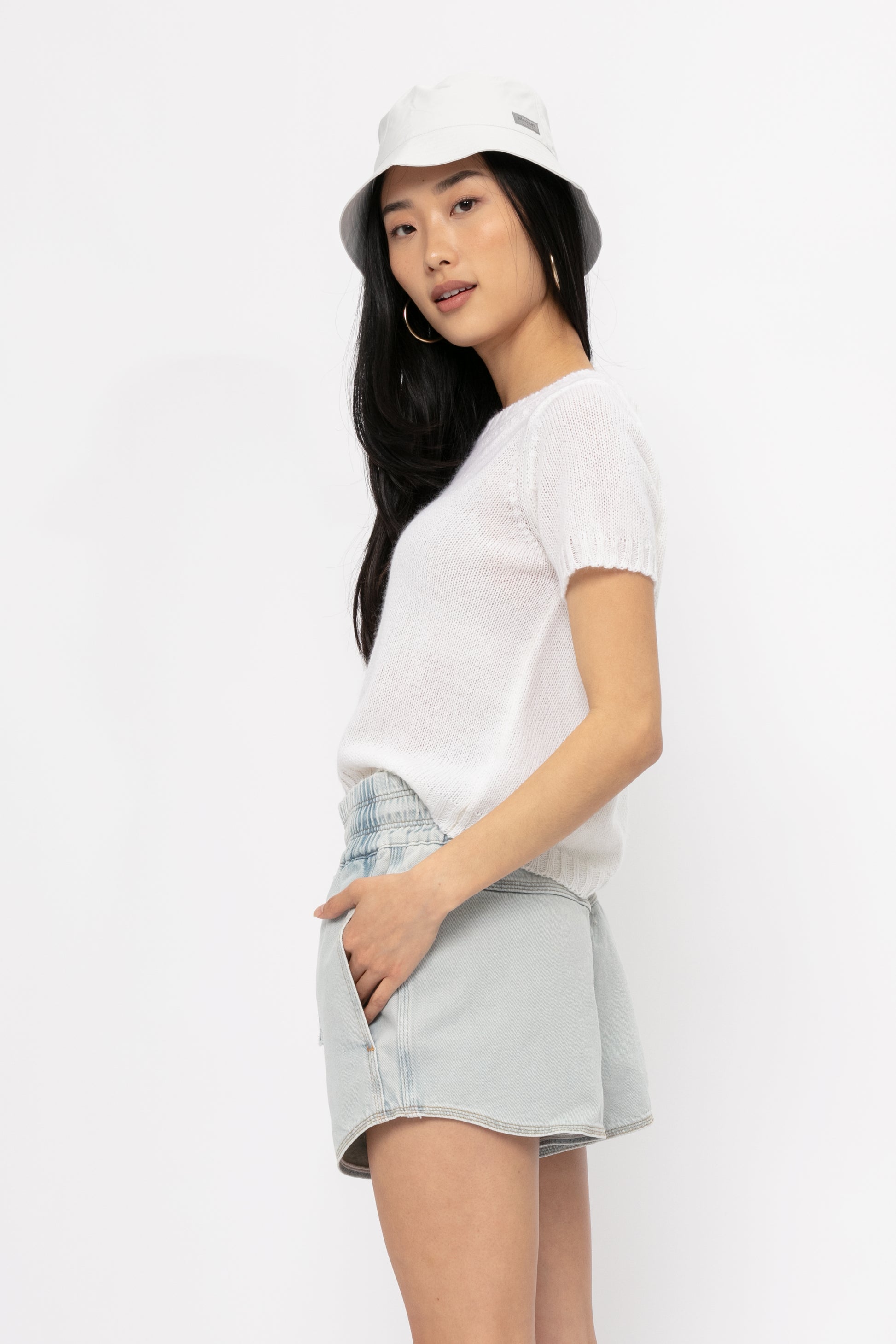 IRO Ouaga Drawstring Short in Bleached Blue