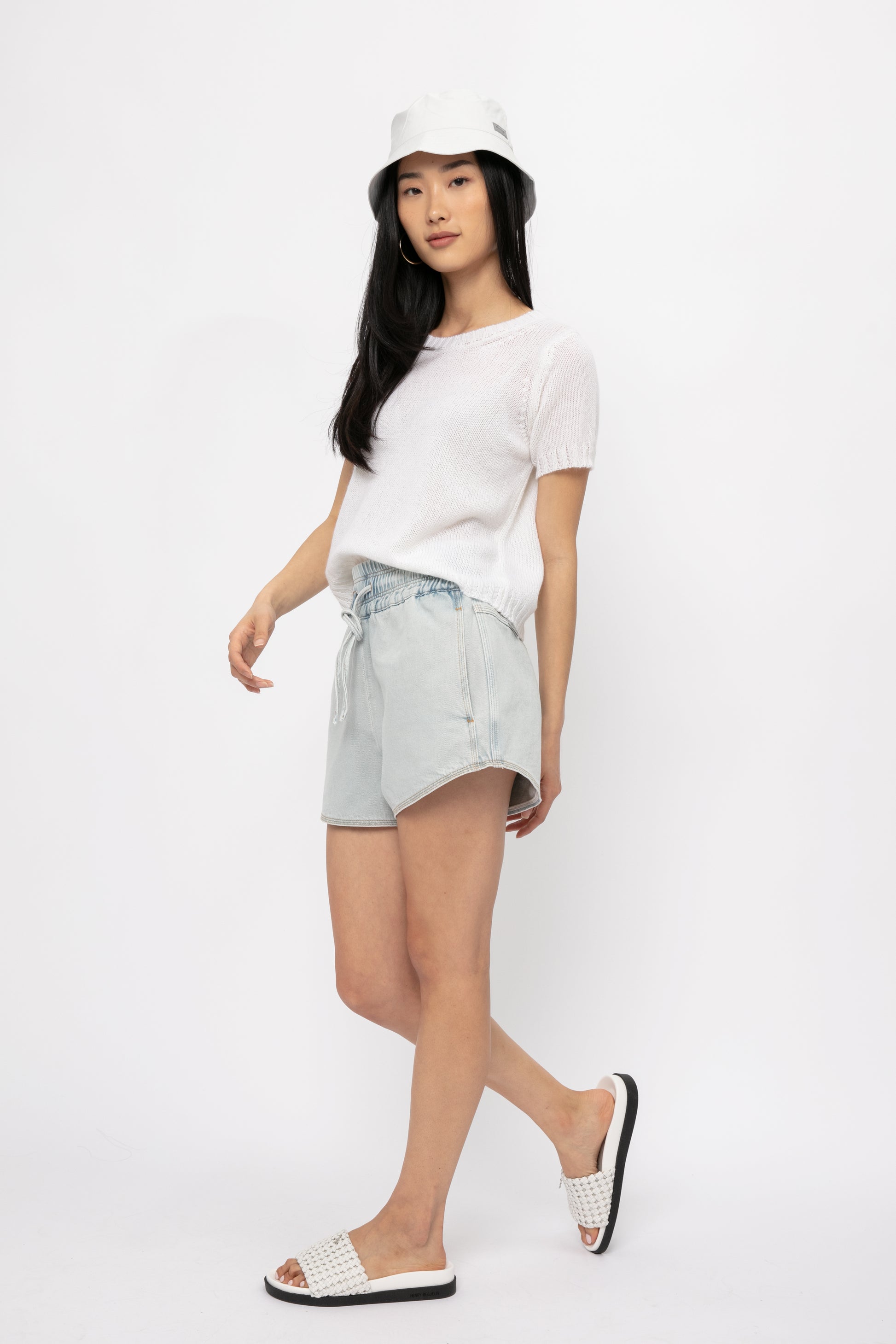 IRO Ouaga Drawstring Short in Bleached Blue