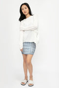 ISABEL BENENATO Boxy Asymmetrical Top in Ivory