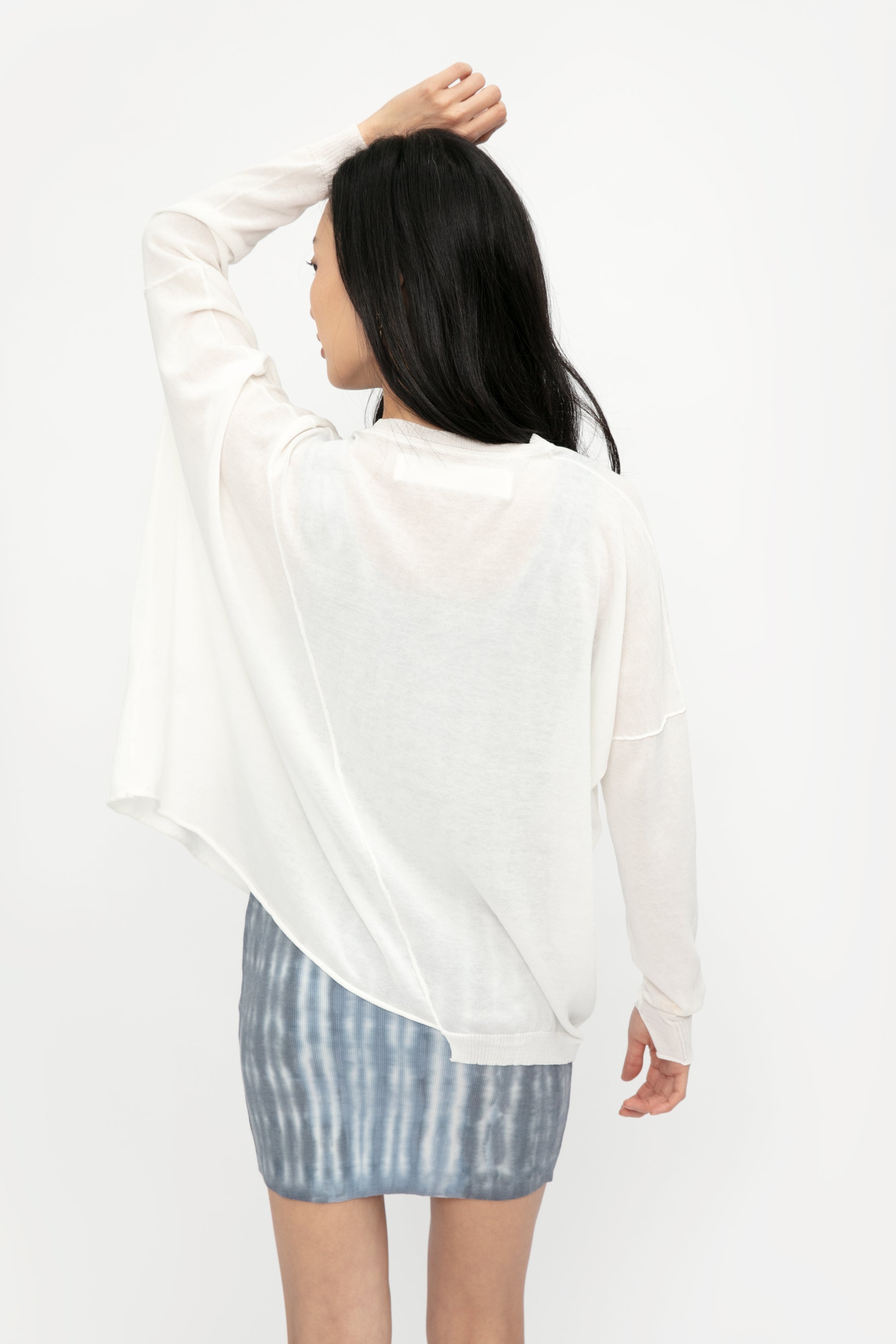 ISABEL BENENATO Boxy Asymmetrical Top in Ivory